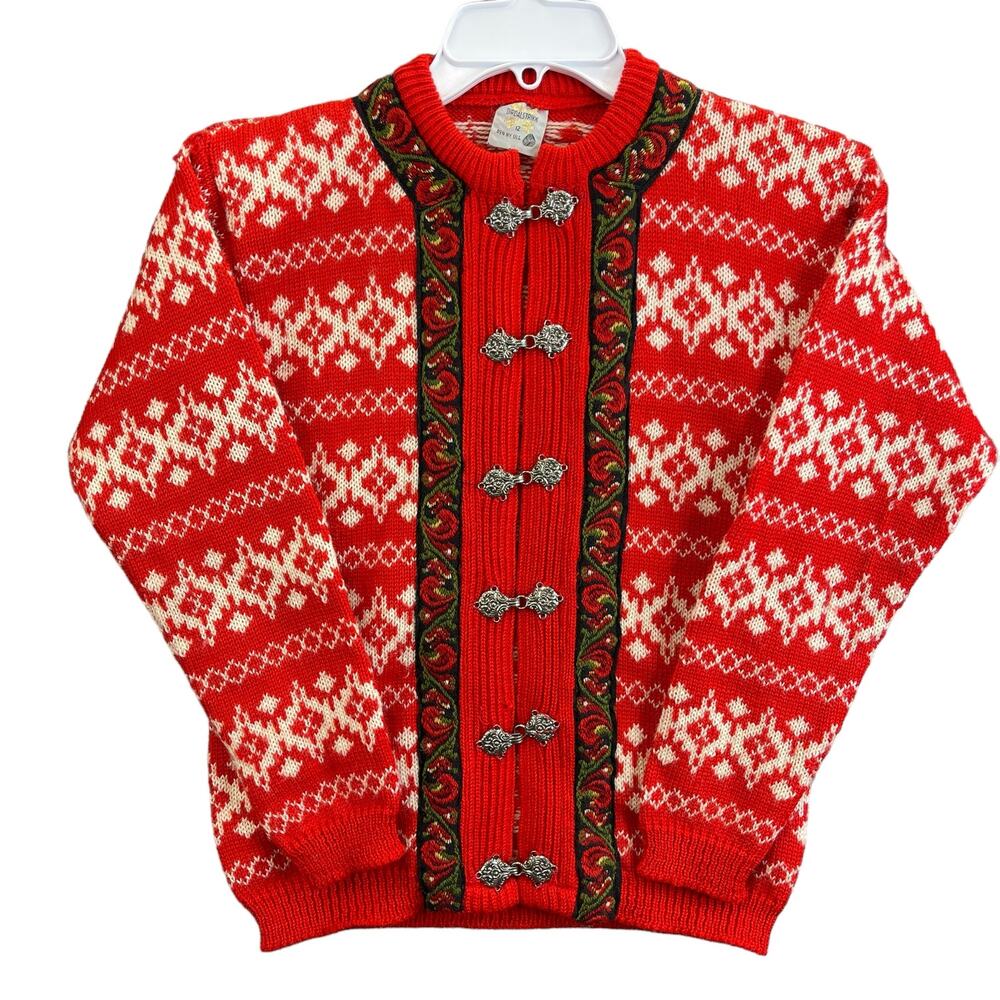 Kid's Sweater Dirdalstrikk Size 12 Red
